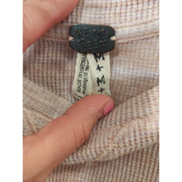 We The Free Lavander Sacramento Waffle Knit Thermal Oversized Crop Tee Size M - Picture 4 of 7